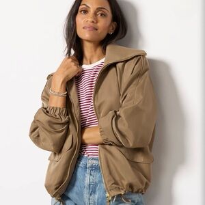 VARLEY Women's Morven Blouson Bomber Zip Jacket Taupe Stone Size M